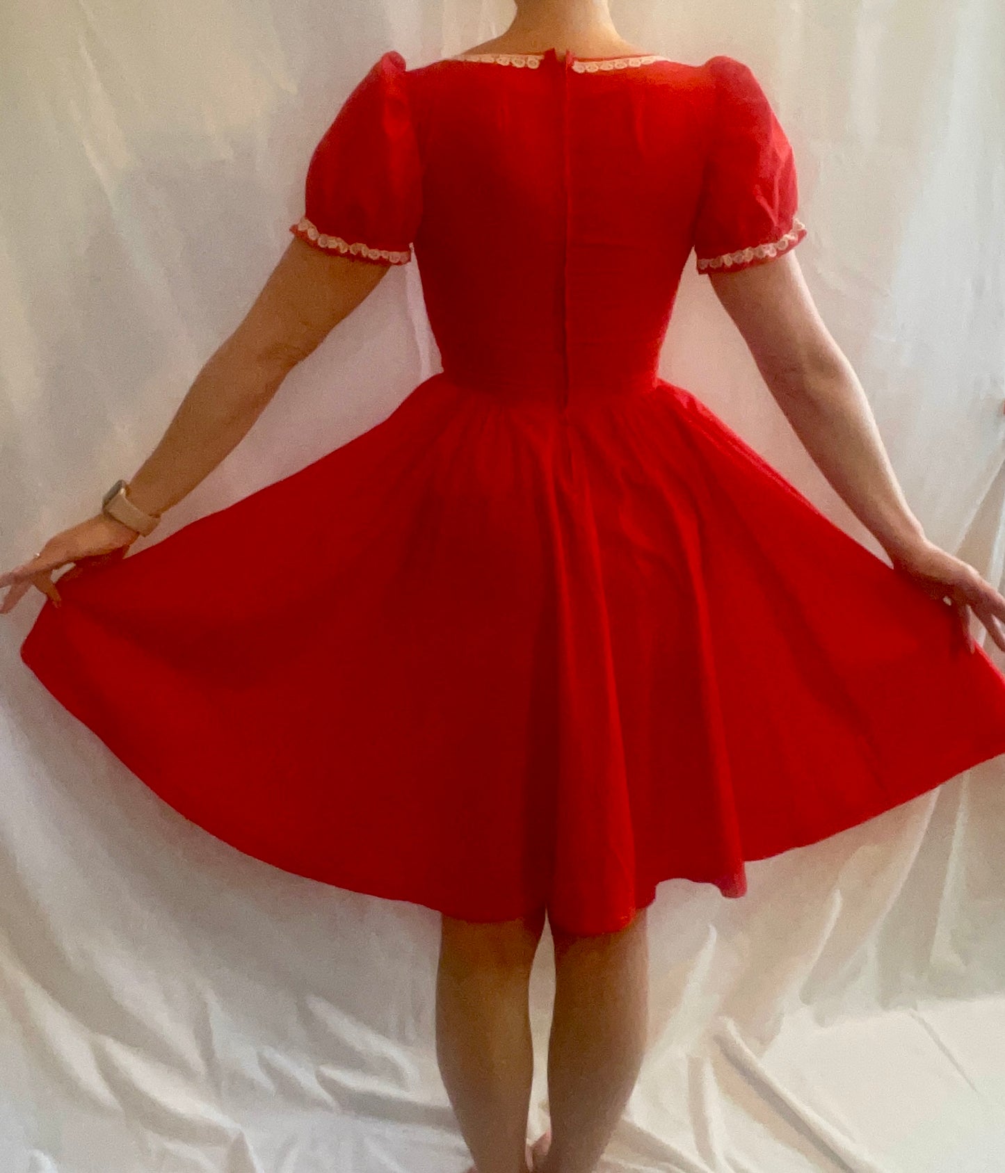 Vintage 1950s Red Swing Dress