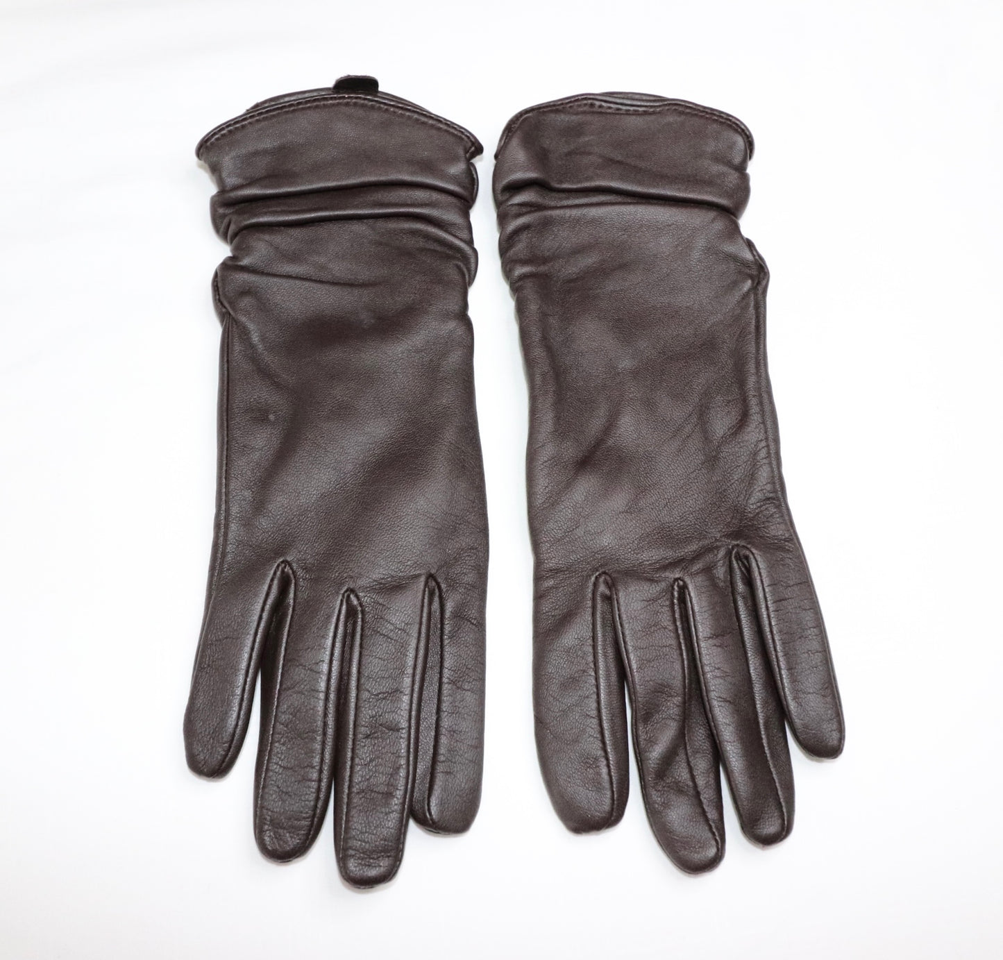 Vintage Brown Leather Women's Gloves