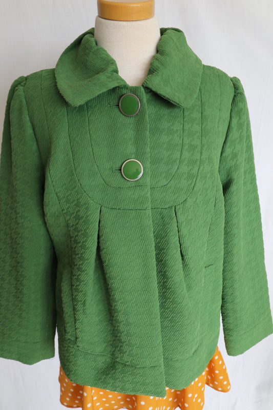 Vintage Green Jacket with Funky Retro Buttons