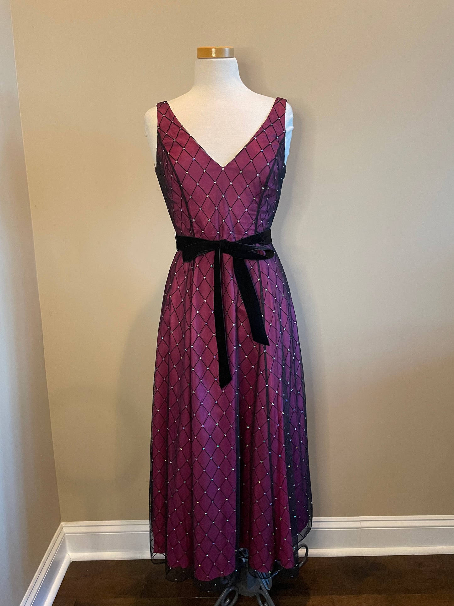 Vintage Purple Papell Evening Gown