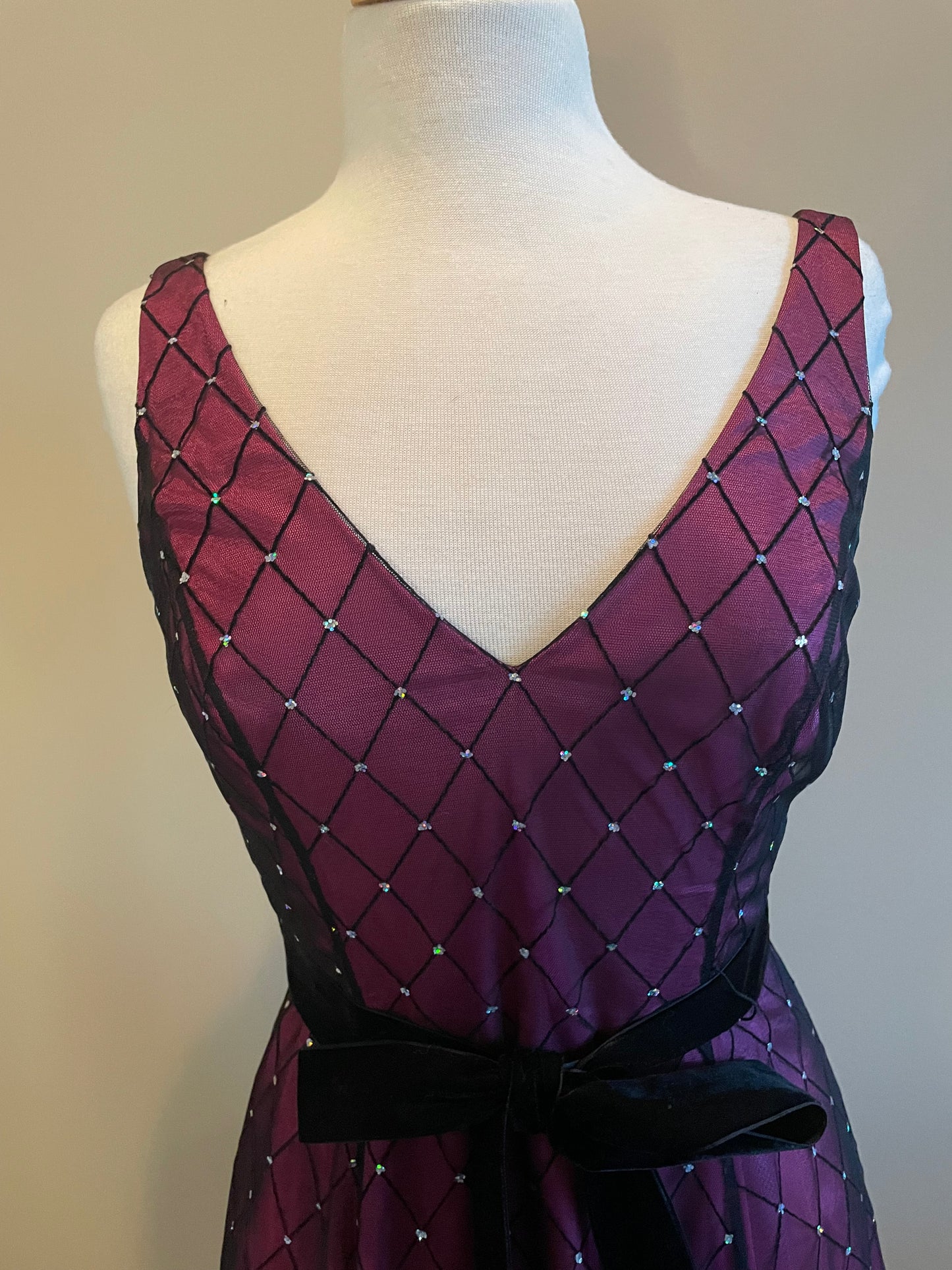 Vintage Purple Papell Evening Gown